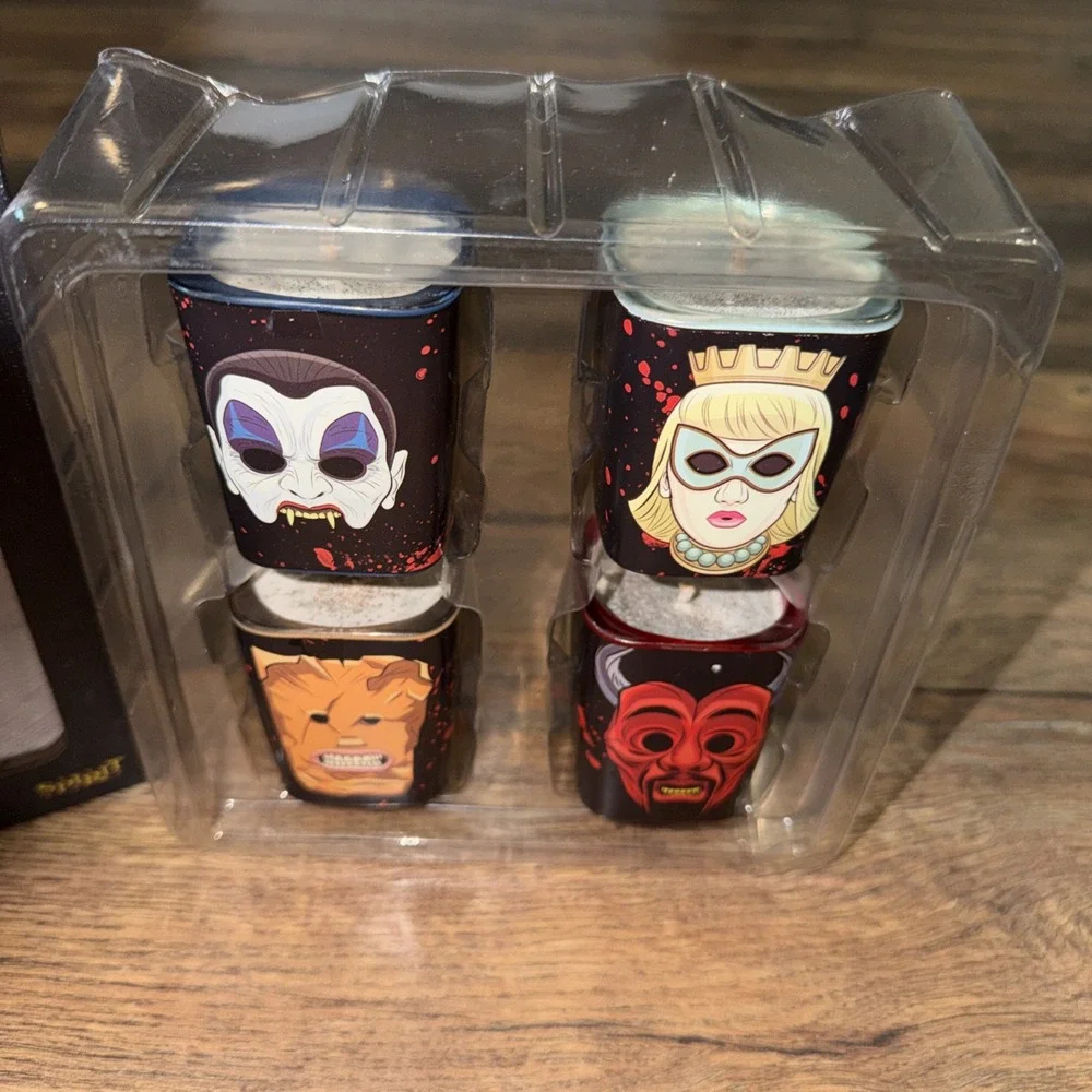 Trick R Treat Inspired Handmade Scented Glitter Candles Set of 4 Halloween